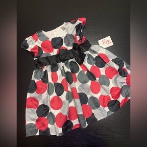 Carter’s 6m Pink, Grey and Black Polka Dot Formal Dress